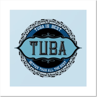 Tuba Is Best Music Notes Circle Posters and Art